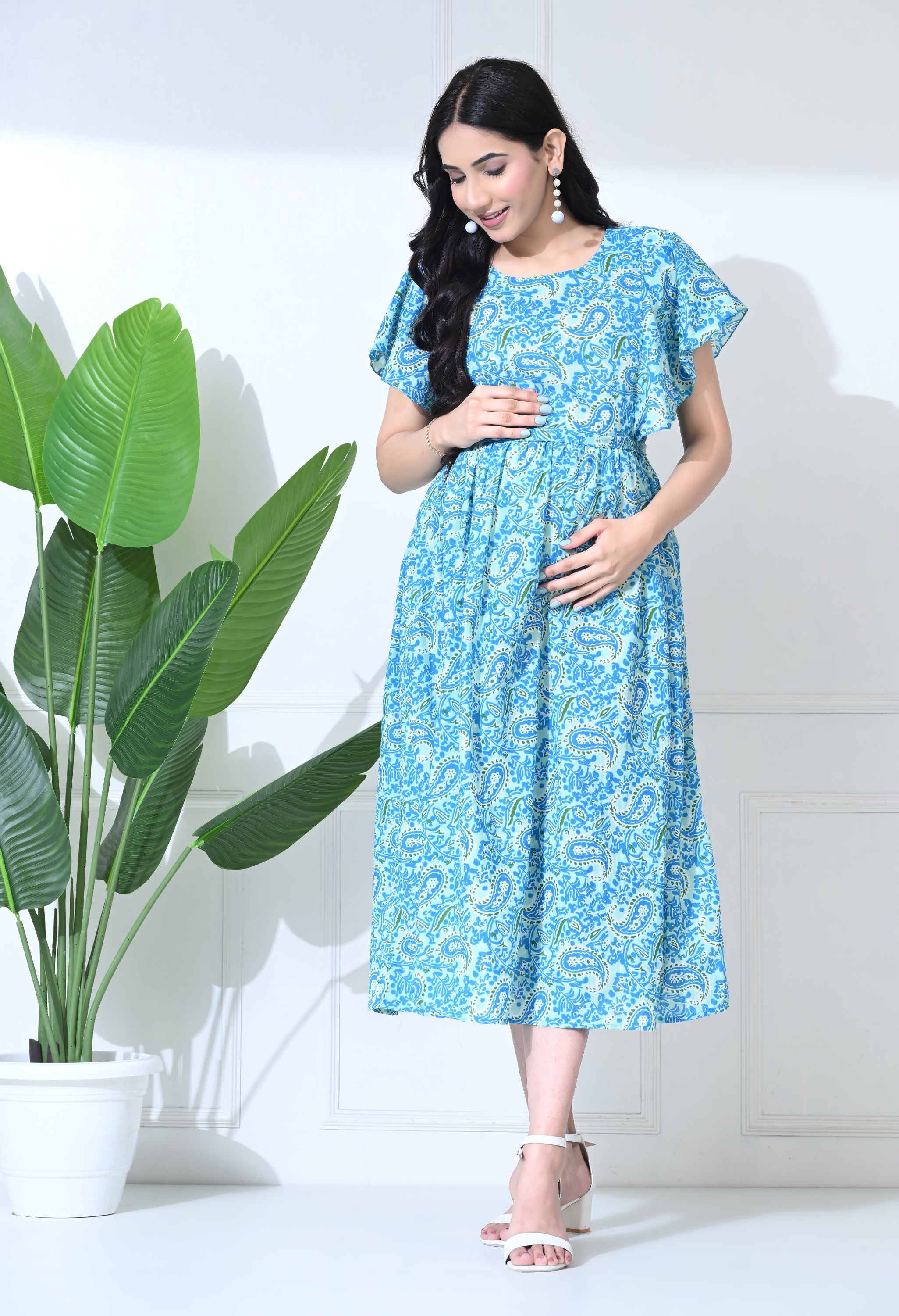 Light Sky Beautiful Feeding Kurti