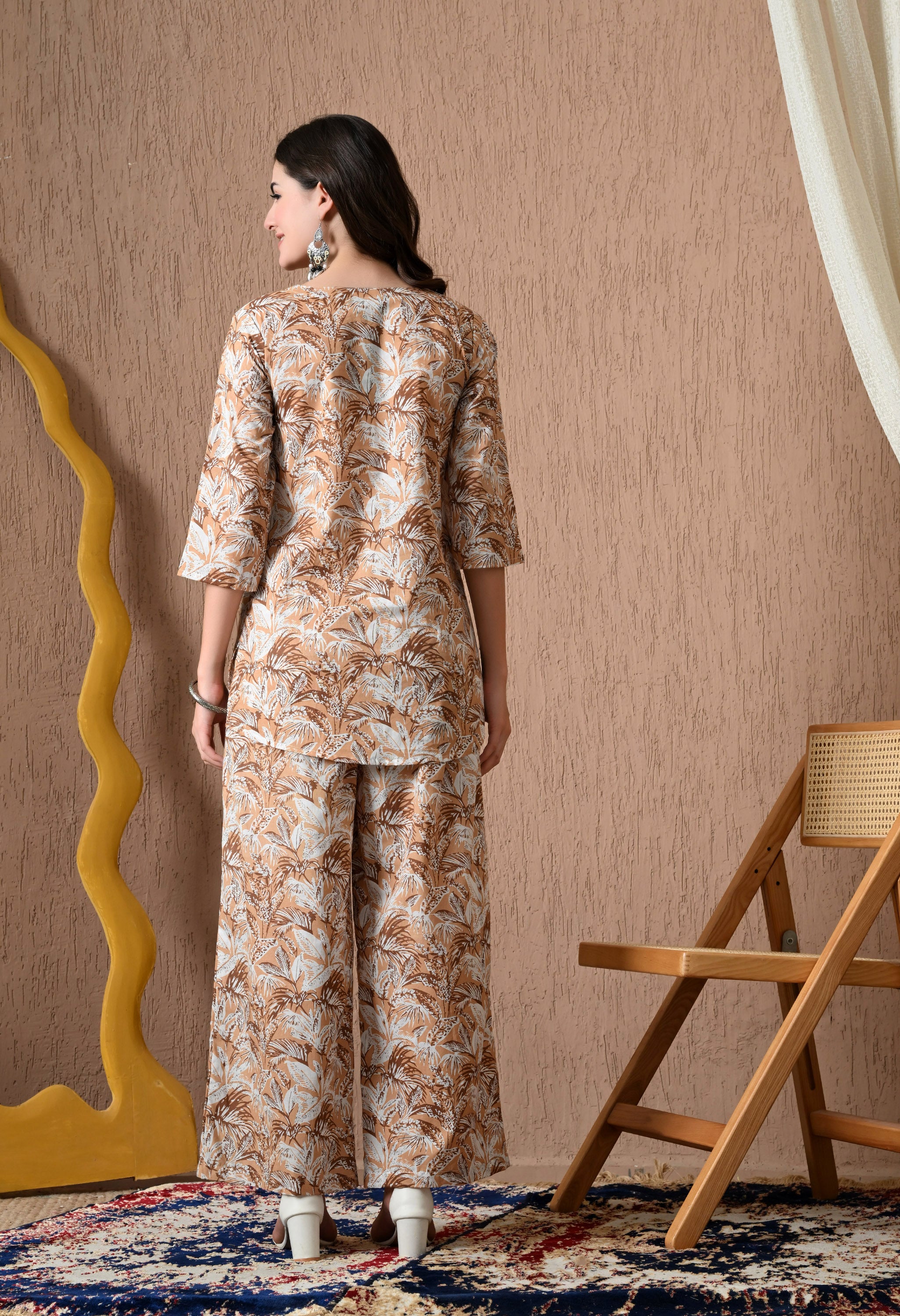 Deep Peach Cotton Co-ord Set