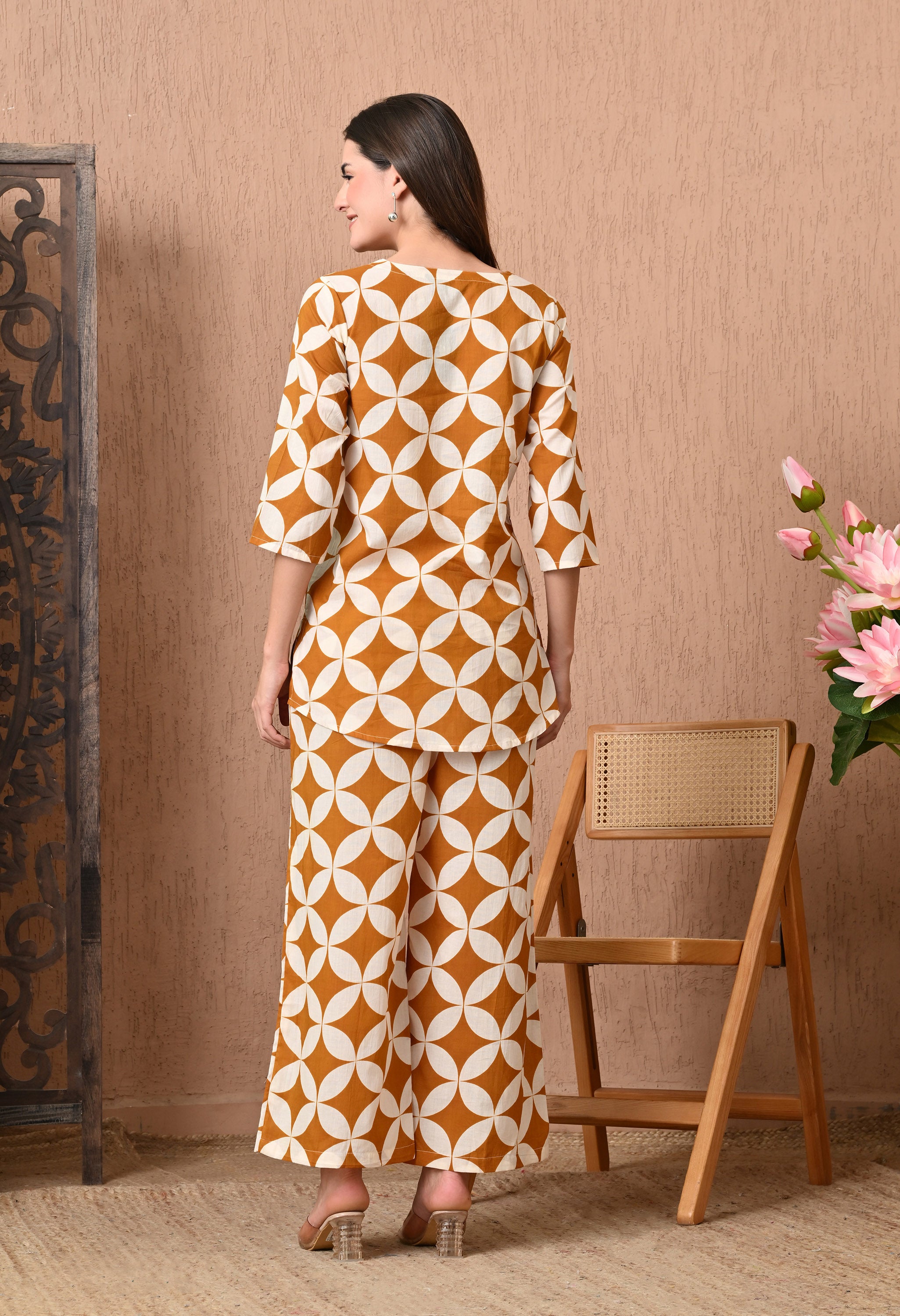 Fiery Orange Cotton Co-ord set