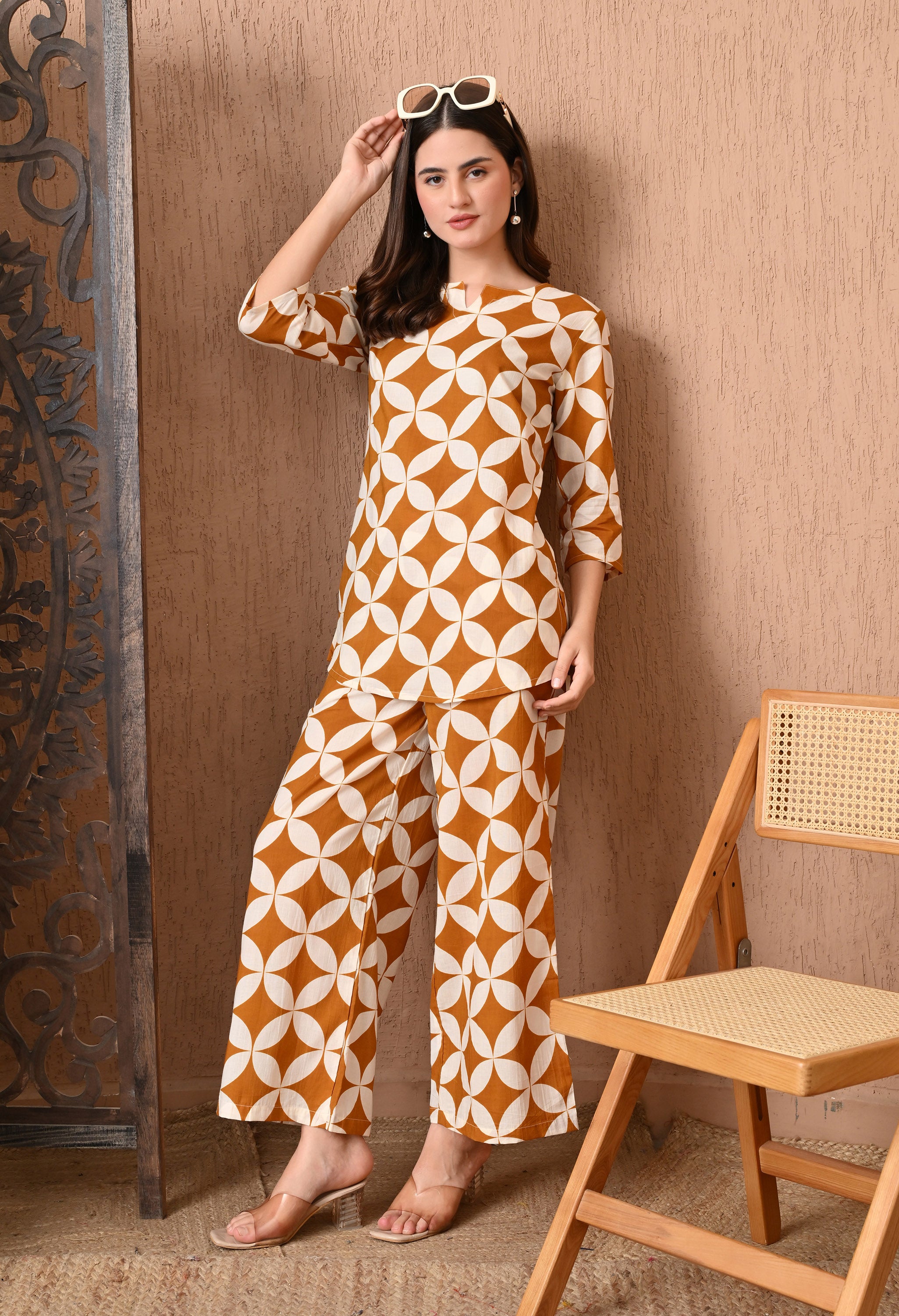 Fiery Orange Cotton Co-ord set