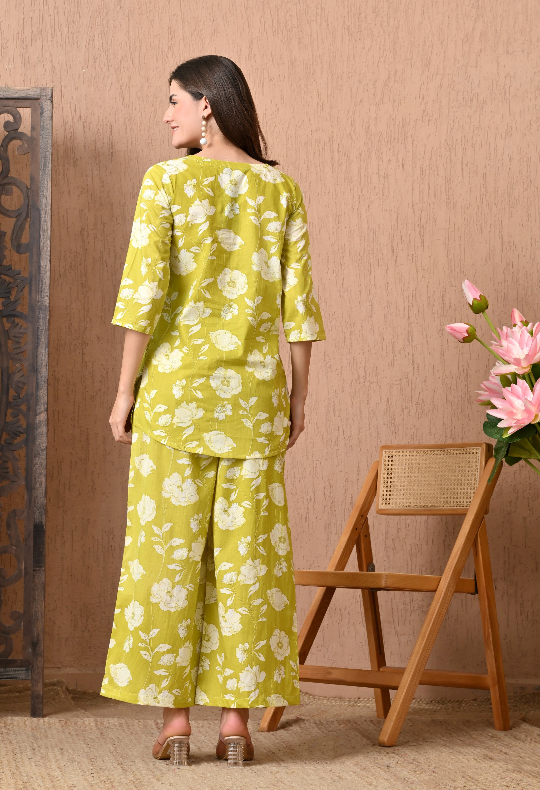 Orangy Yellow Cotton Co-ord set