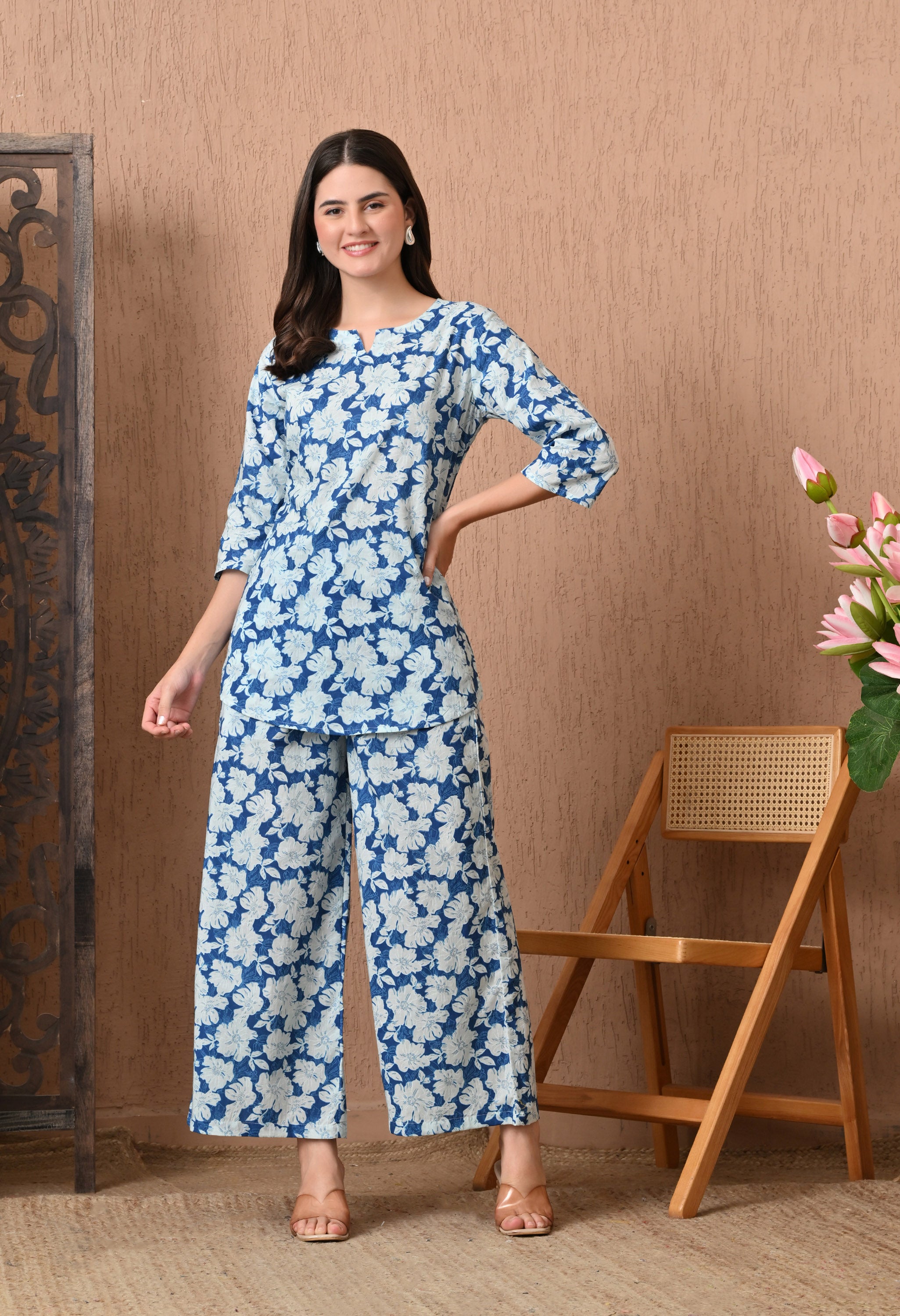 Dusk Blue Cotton Co-ord set