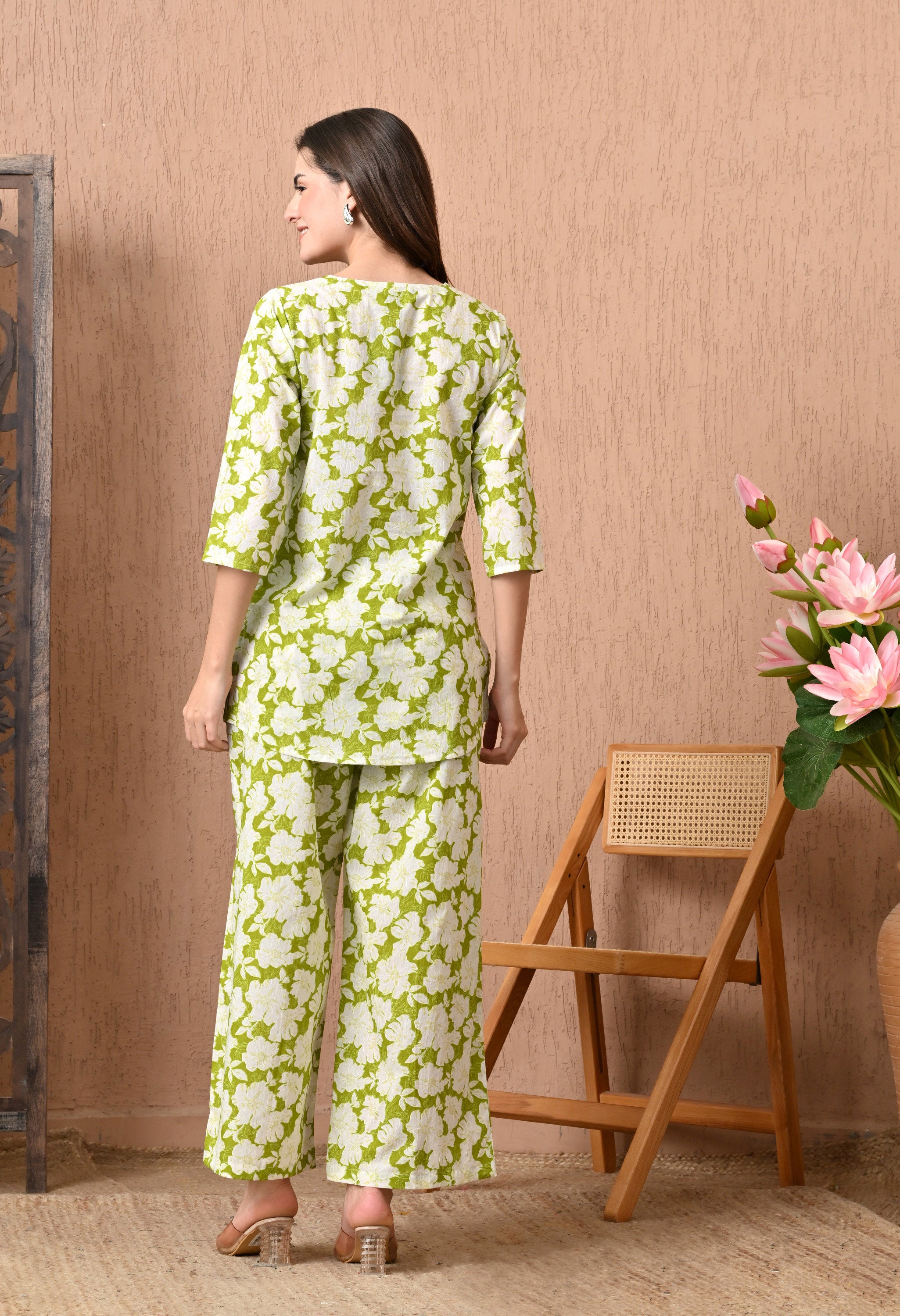 Trendy Green Cotton Co-ord Set