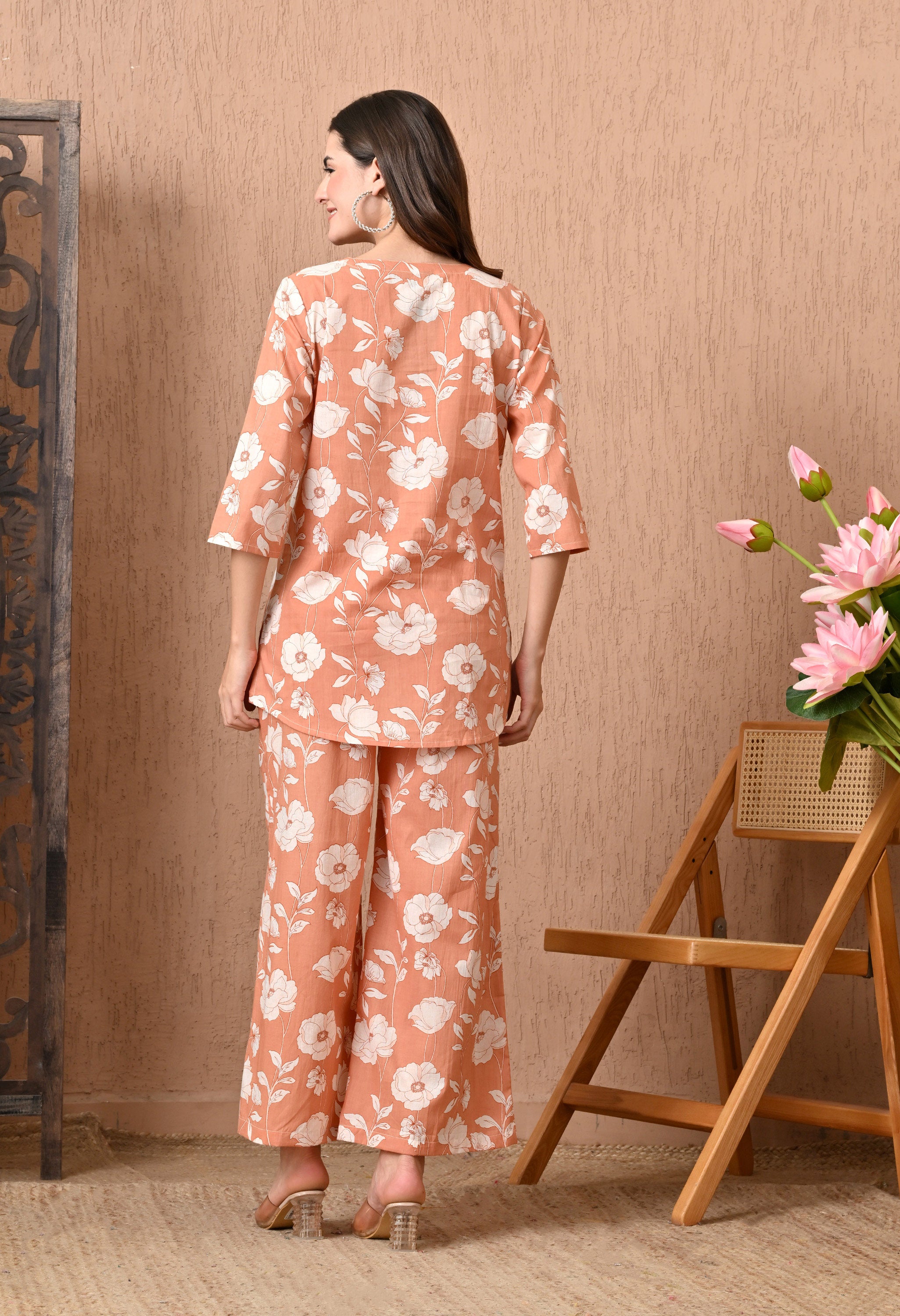 Peach Cotton Co-ord set