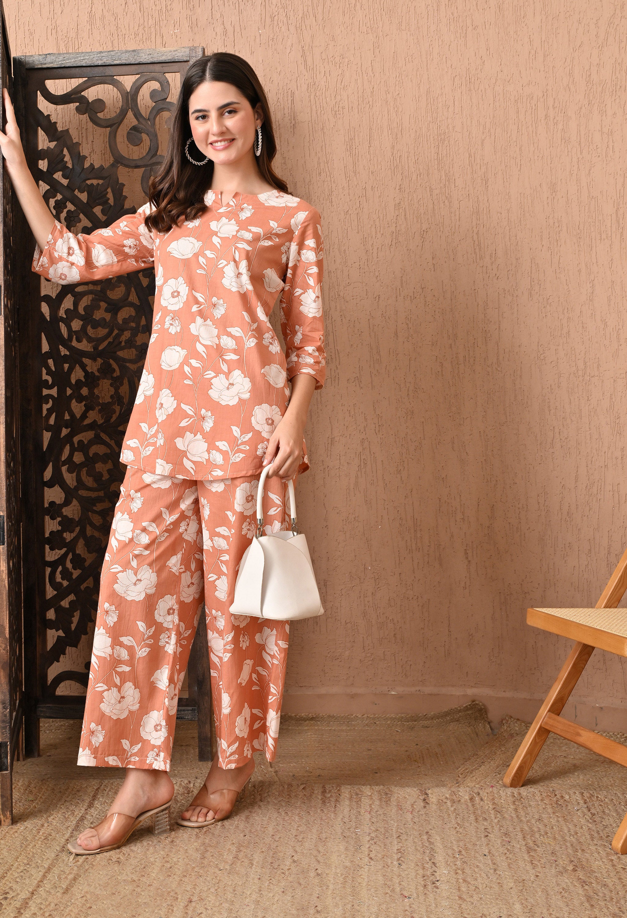 Peach Cotton Co-ord set