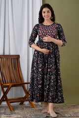 Women's Feeding Maternity Kurti by Silakiva