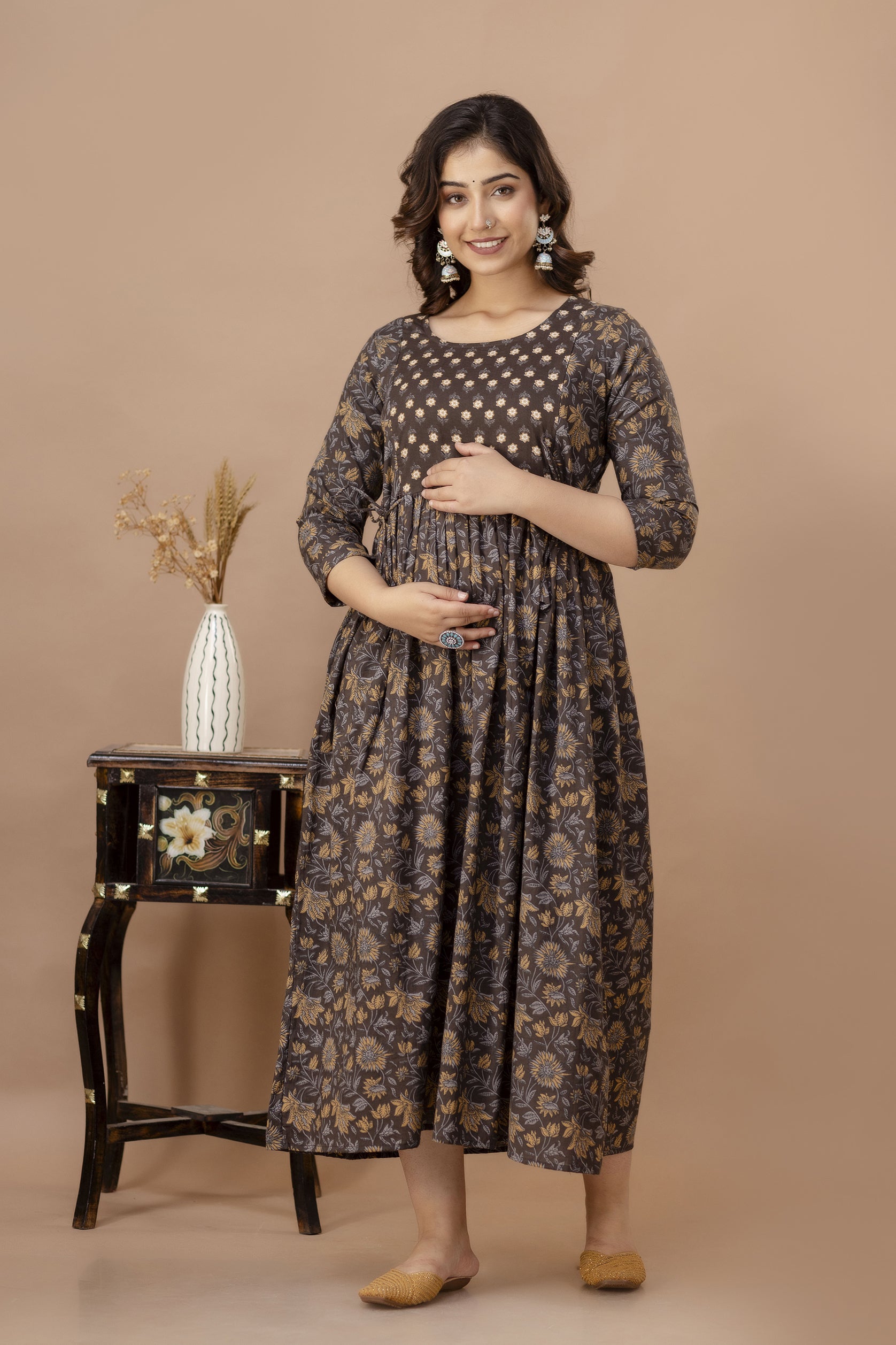 Dark Chocolate Feeding Kurta by SILAKIVA