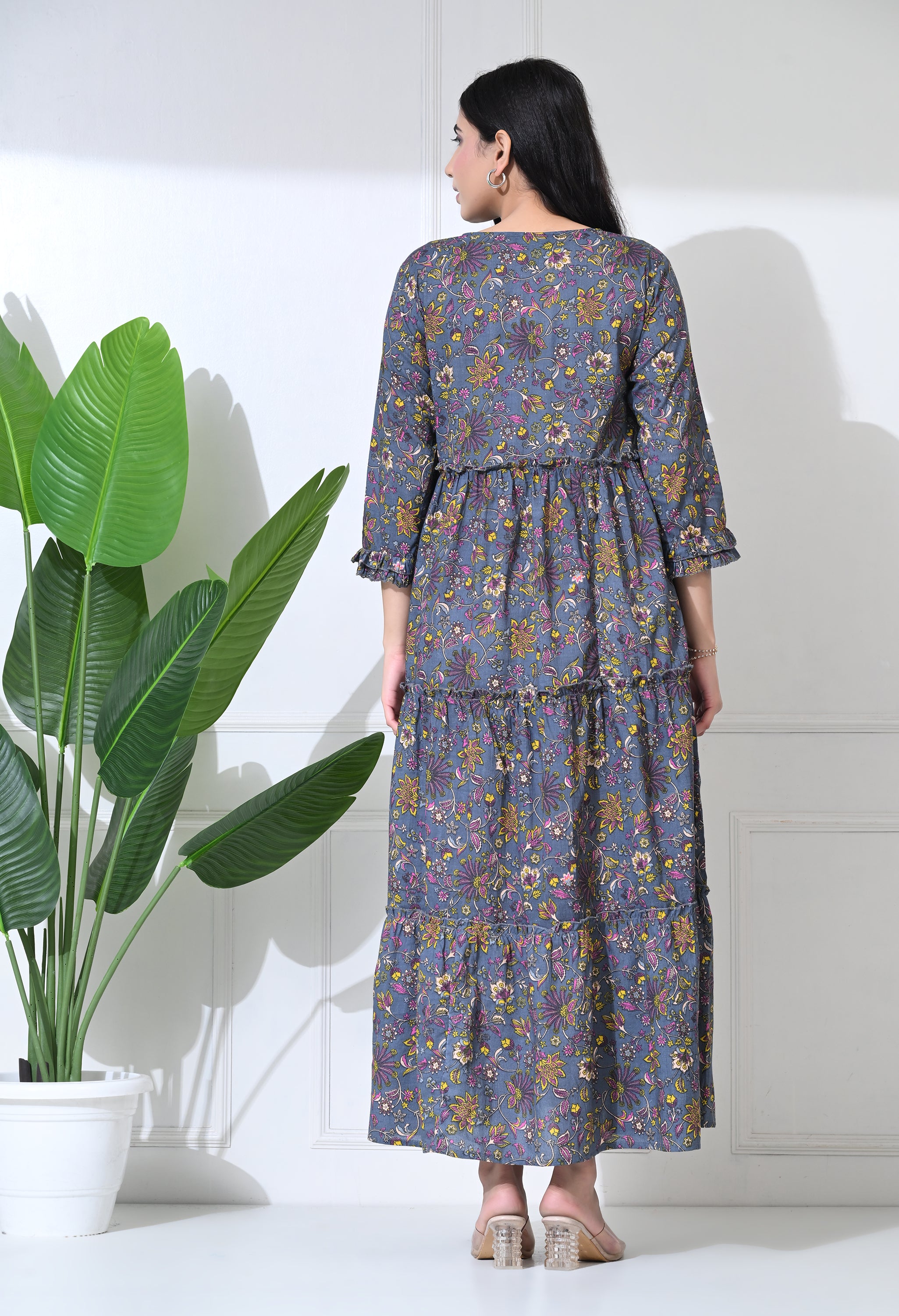 Dark Grey Printed Maternity Wear
