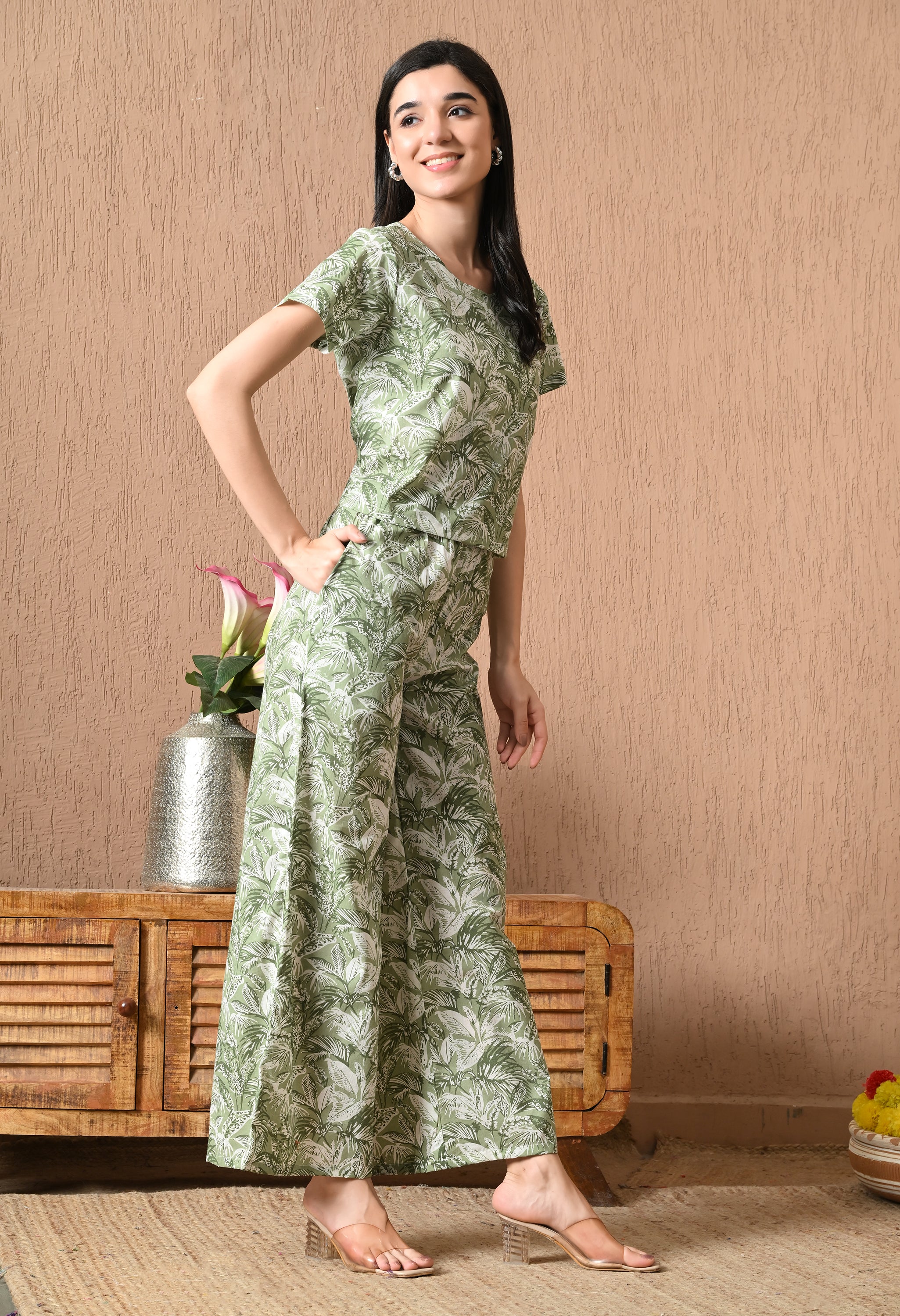 Green Grey Night Suit