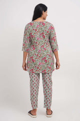 Beautiful Floral Printer Kurta With Pajama Set